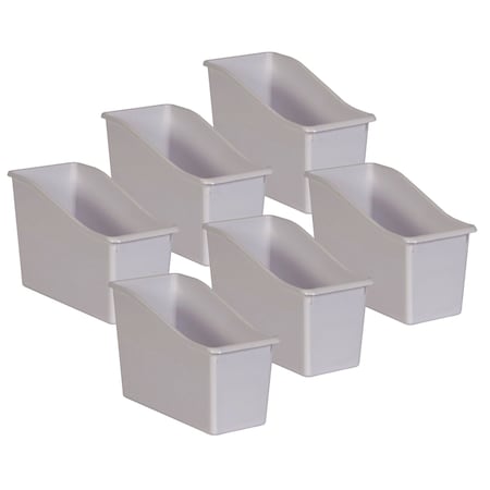 Teacher Created Resources Book Storage Bin, Plastic, White, 6 PK 20425